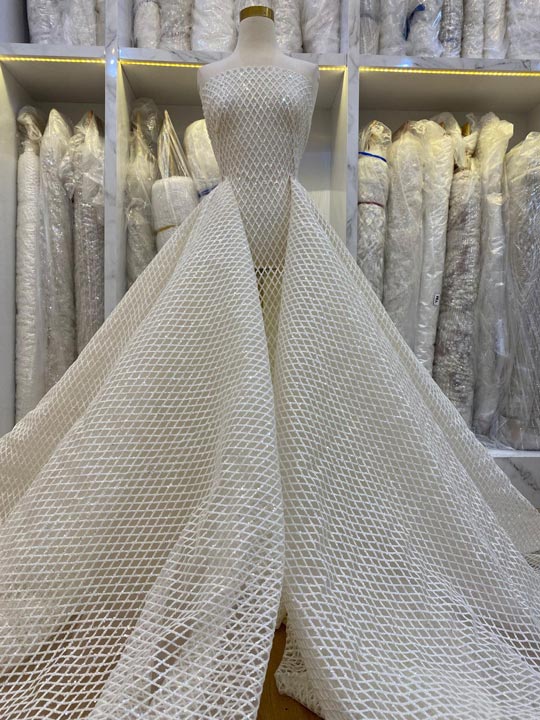 Lace Payet Motif Jaring (Harga Persetengah Meter)